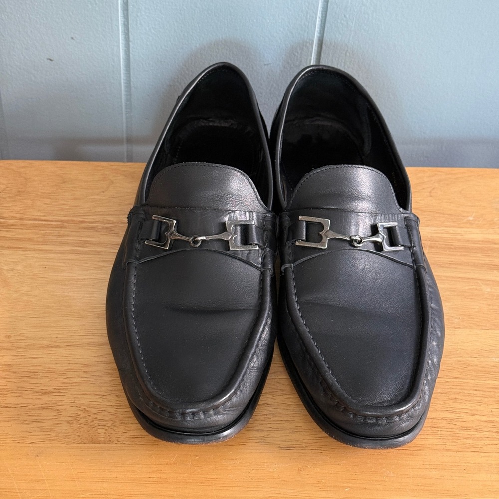 Bruno Magli Horsebit Loafer Black Leather Made in Italy Mens 12M Dress Shoe READ